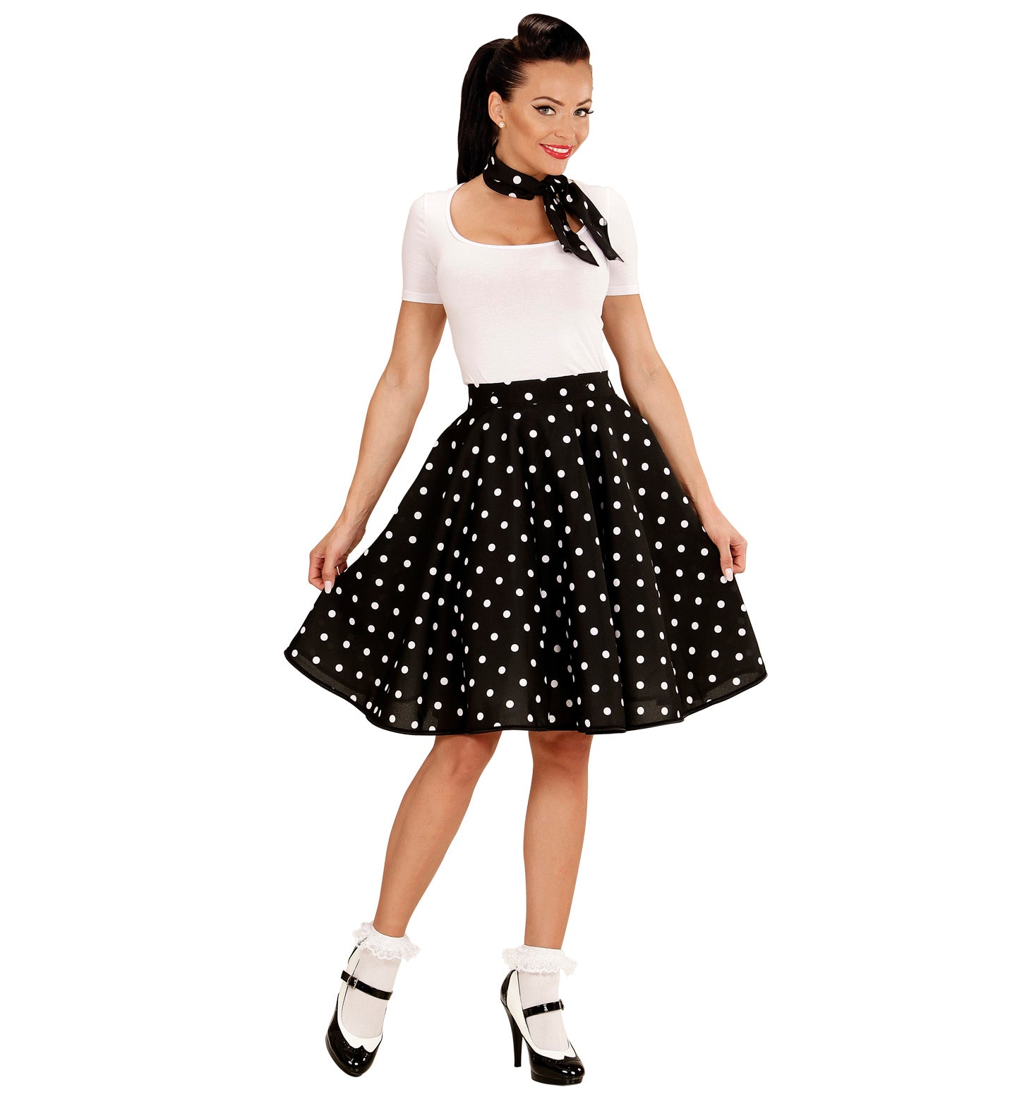 50's Polka Dot Skirt and Scarf Adult