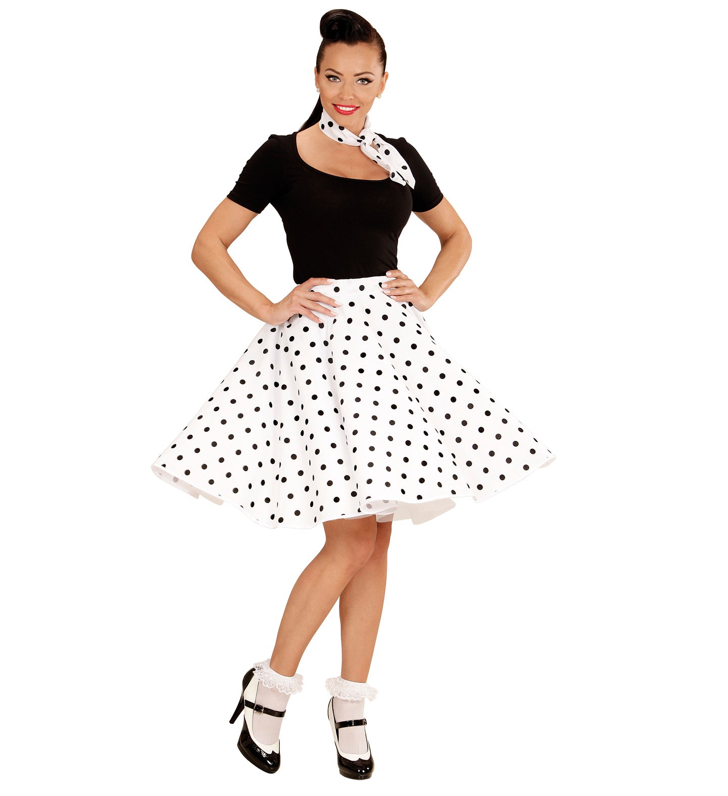 50's Polka Dot Skirt and Scarf Adult