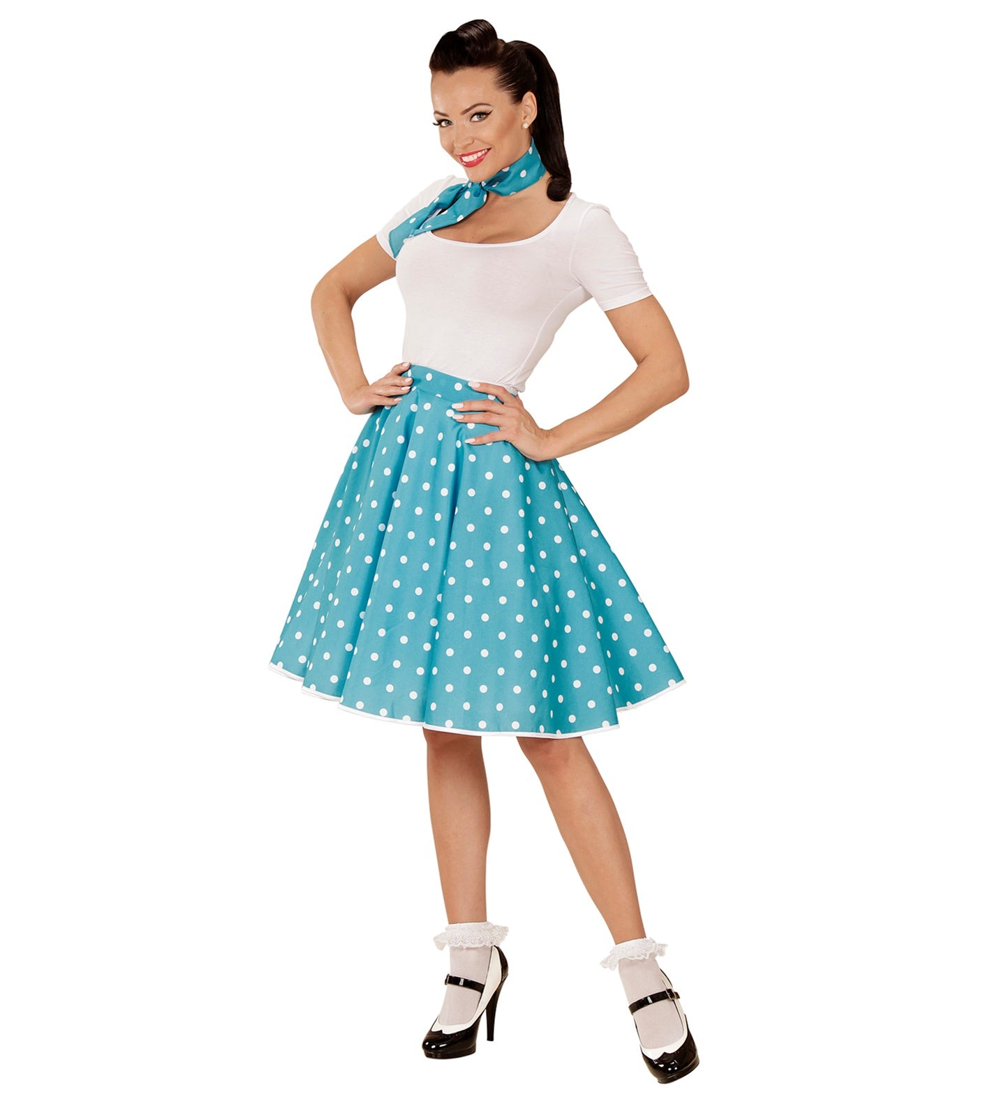 50's Polka Dot Skirt and Scarf Adult