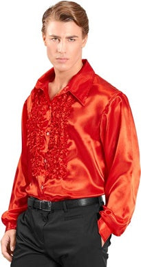 Satin Ruffled 70's Shirt Costume