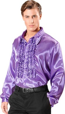 Satin Ruffled 70's Shirt Costume