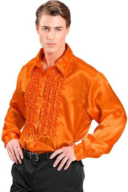 Satin Ruffled 70's Shirt Costume