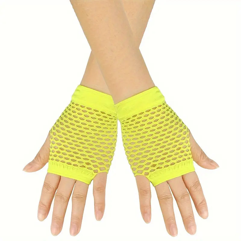 80's Fishnet Gloves Short