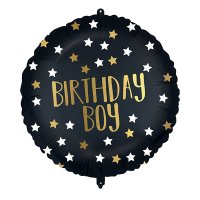 Birthday Boy Black Dots 18" Foil Balloon