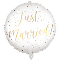 Just Married Gold Dots 18" Foil Balloon