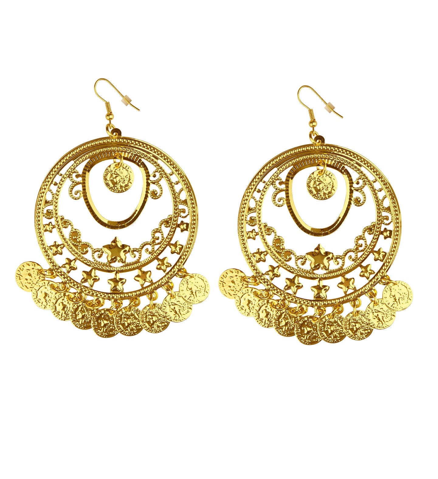 Coin Hoop Earrings