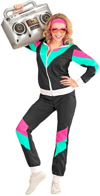 Shell Suit Unisex Black Costume
