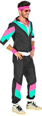 Shell Suit Unisex Black Costume