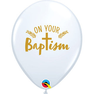 Baptism 11" Latex Balloons 25 Pack (also available in singles)