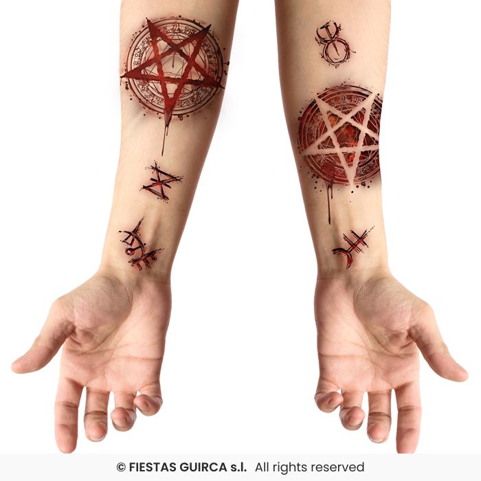 🌟New🌟 Satanic Wound Temporary Tattoos