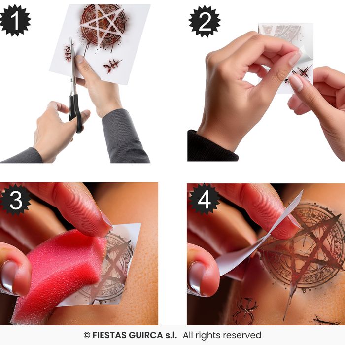 🌟New🌟 Satanic Wound Temporary Tattoos