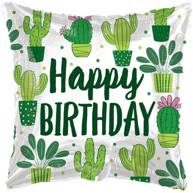 Birthday Cactus Pillow 18" Balloon