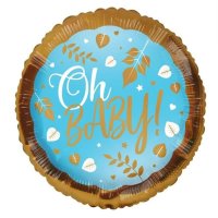 Oh Baby Girl/ Boy Gold Leaf 18" Foil Balloon
