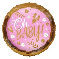 Oh Baby Girl/ Boy Gold Leaf 18" Foil Balloon