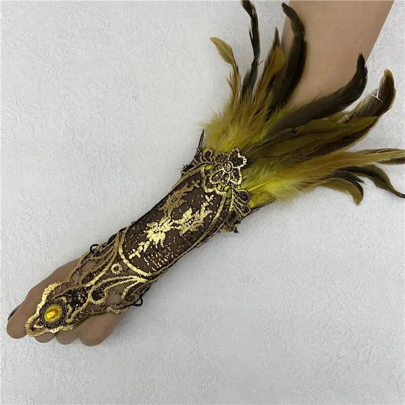 Feather Arm Guard Glove Gold