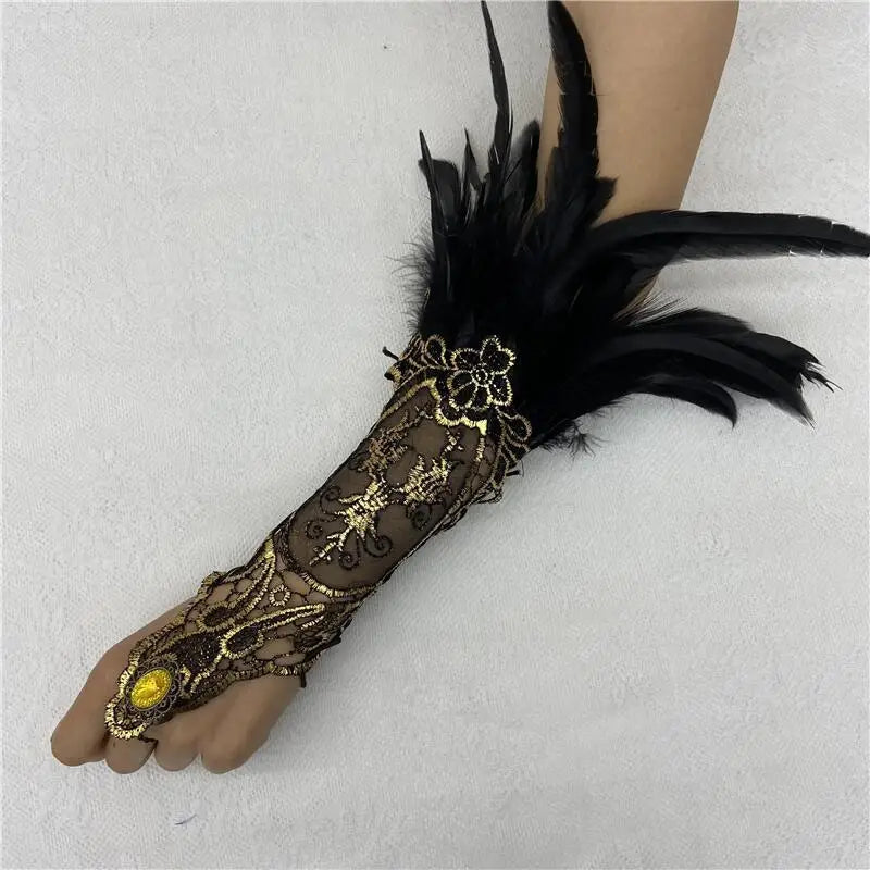Feather Arm Guard Glove Black