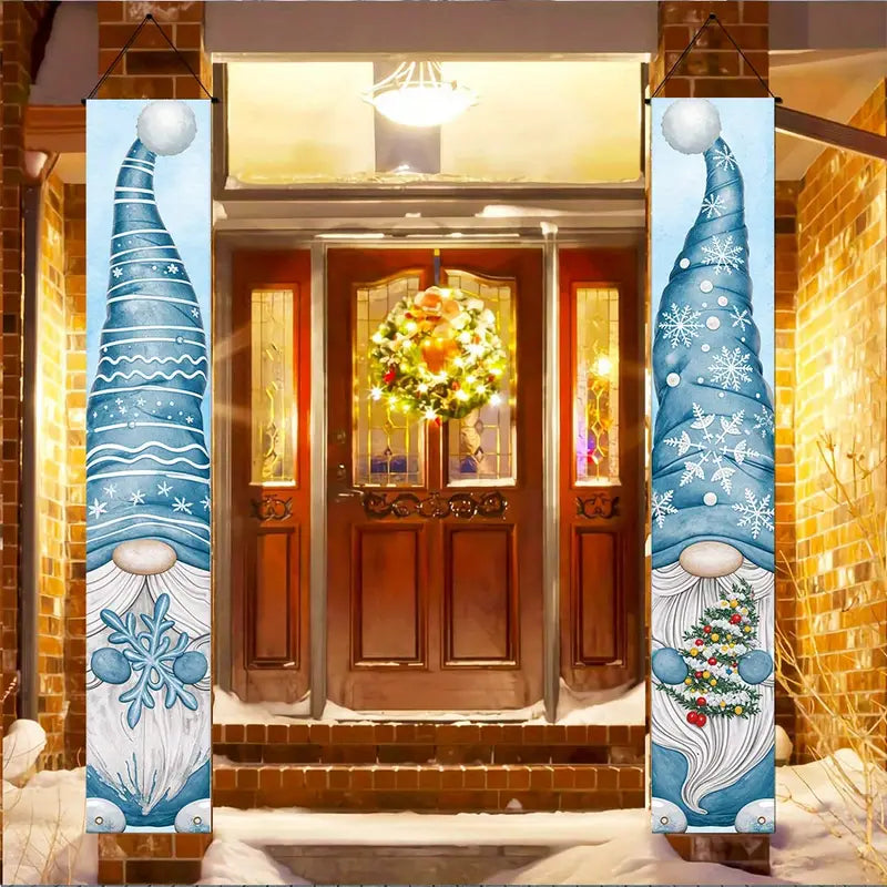 Pair of Blue Gonk Porch Banners