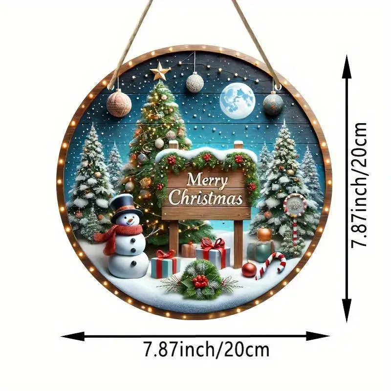 Christmas Snowman Wooden Plaque Sign
