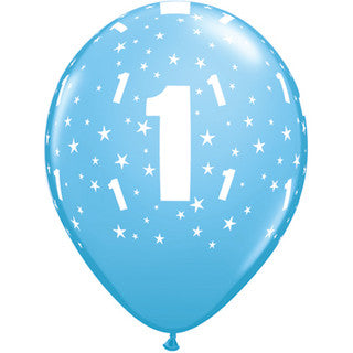 Age 1 Latex Balloon Scatter Stars - 6 Pack