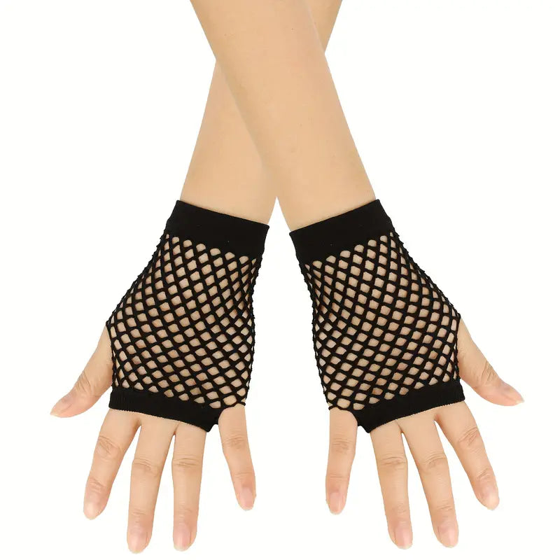 80's Fishnet Gloves Short