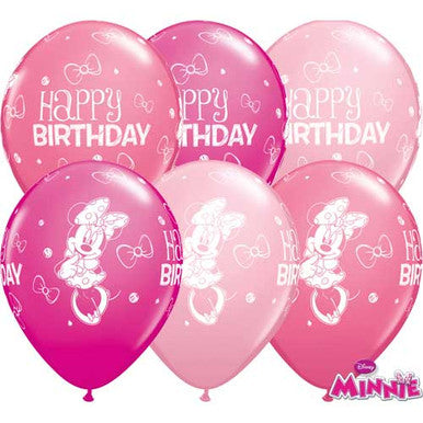Disney Minnie Birthday Latex Balloons 25 Pack (Also available in singles)