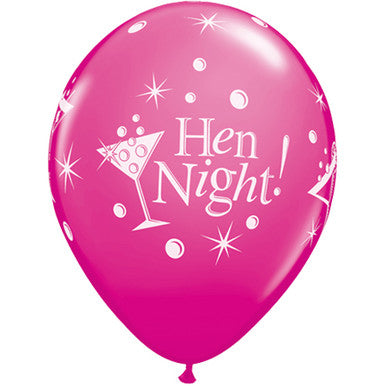 Hen Night Glass 11" Latex Balloons 6 Pack
