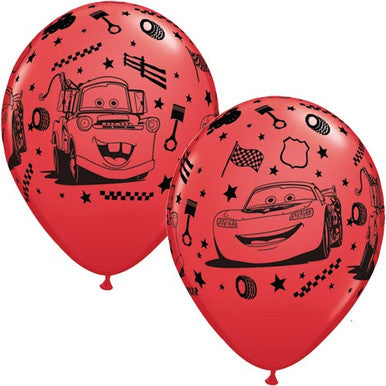 Cars Latex Balloons - 6/ 25 Pack (Available in Singles)