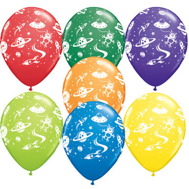 Outer Space Latex Balloons - 25 Pack (Available in Singles)