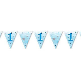 One Little Star Blue Paper Bunting