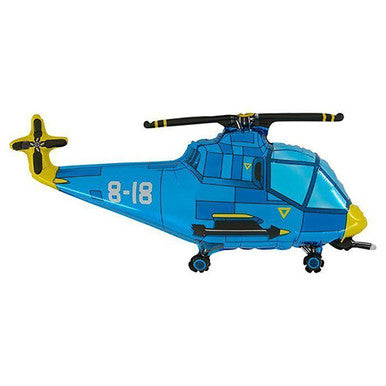 Blue Helicopter Supershape Balloon