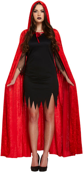 Adult Velvet Hooded Cape Red