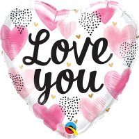 Love You Pink Hearts 18" Foil Balloon