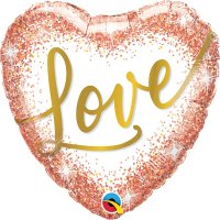 Love Rose Gold Glitter 18" Foil Balloon