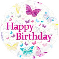 Birthday Butterflies 18" Foil Balloon