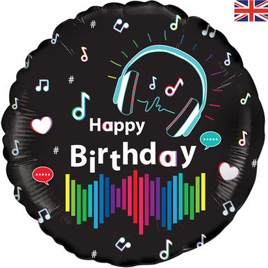 Happy Birthday Music 18" Foil Balloon