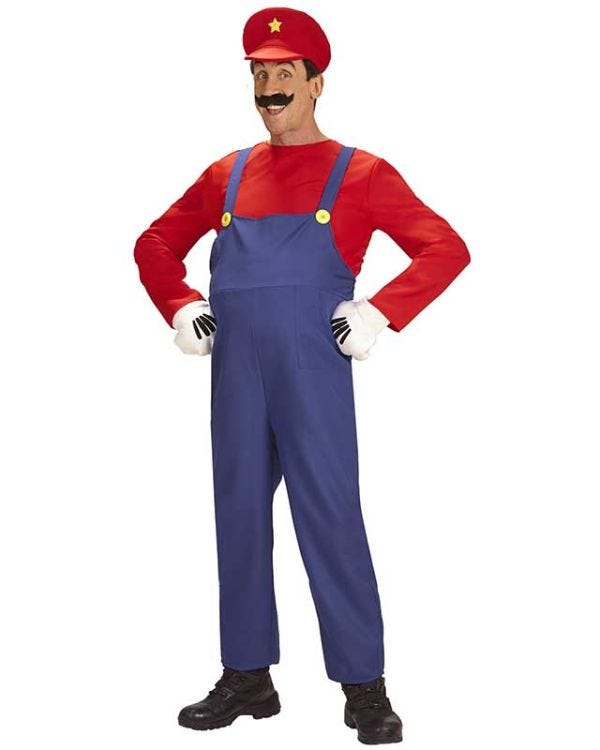 Italian Plumber Brother Red Costume