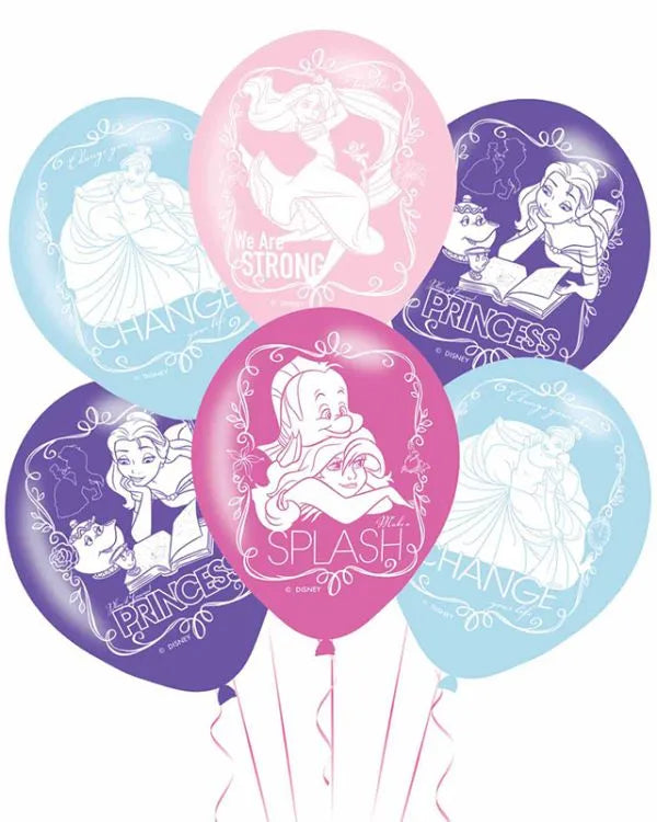 Disney Princess Classics Latex Balloons - 6 Pack (Available in Singles)