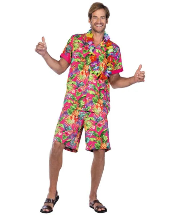Hawaiian Man Pink Costume
