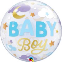 Baby Girl/ Boy Moon and Stars Bubble Foil Balloon