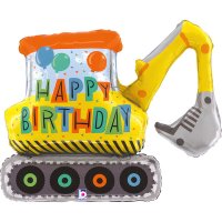 Happy Birthday Digger Supershape Foil Balloon