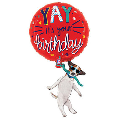 Happy Birthday Dog Supershape Foil Balloon