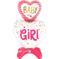 Baby Girl/ Boy Stand Up Airfilled Supershape Foil Balloon