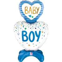 Baby Girl/ Boy Stand Up Airfilled Supershape Foil Balloon