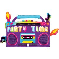 Party Time Boom Box Radio Supershape Foil Balloon