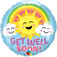 Get Well Soon Happy Sun 18" Foil Balloon