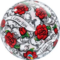 I Love You Red Roses Bubble Foil Balloon