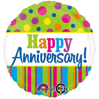 Happy Anniversary Bright 18" Foil Balloon