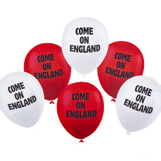 Come On England Football Latex Balloons 12 Pack