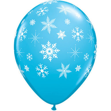 Blue Snowflake 11'' Latex Balloons 25 Pack