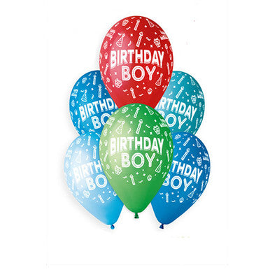 Birthday Boy 13'' Latex Balloons - 6 Pack